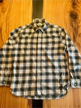 Taylor Stitch The Glacier Western Shirt Green Plaid